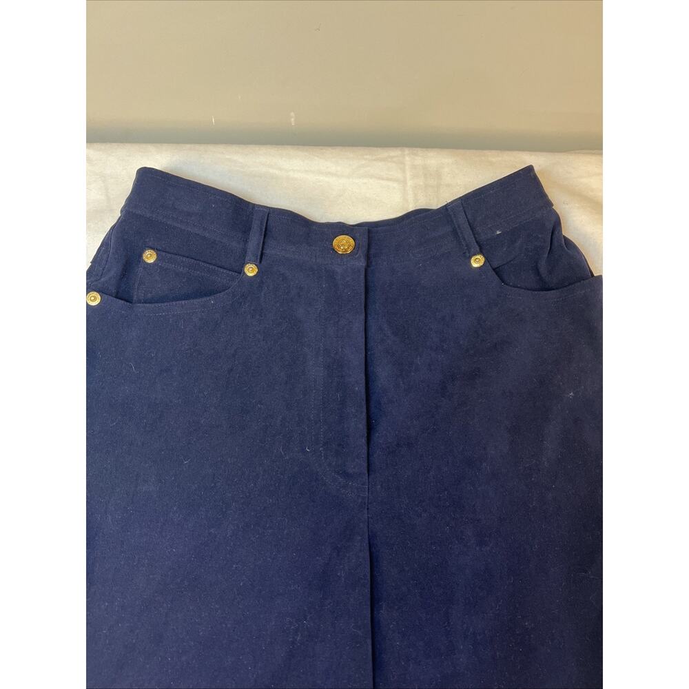 St. John Sport Navy Dress Pants size 4 Microfiber Straight Leg Preppy